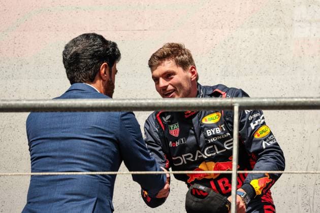 Mohammed Ben Sulayem (UAE, FIA President), 1 Max Verstappen (NLD, Oracle Red Bull Racing), F1 Grand Prix of Belgium at Circuit de Spa-Francorchamps on July 30, 2023 in Spa-Francorchamps, Belgium. (Photo by HOCH ZWEI) Spa-Francorchamps Belgium
