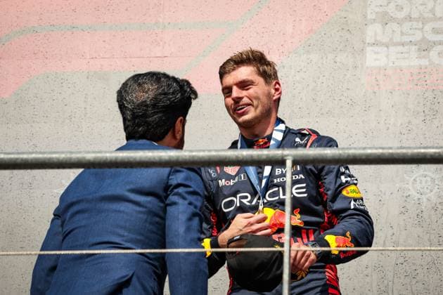 Mohammed Ben Sulayem (UAE, FIA President), 1 Max Verstappen (NLD, Oracle Red Bull Racing), F1 Grand Prix of Belgium at Circuit de Spa-Francorchamps on July 30, 2023 in Spa-Francorchamps, Belgium. (Photo by HOCH ZWEI) Spa-Francorchamps Belgium