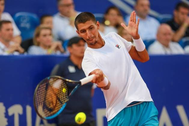 Croatia, Umag, 300723. Plava Laguna Croatia Open Umag. Final between Swiss Stan Wawrinka and Australian Alexei Popyrin. In the photo: Alexei Popyrin. Photo: Goran Sebelic CROPIX Umag Copyright: xxGoranxSebelicx popyrin_wawrinka4-300723