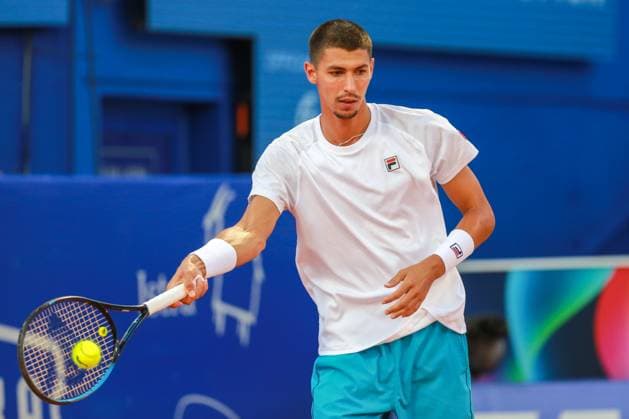 Croatia, Umag, 300723. Plava Laguna Croatia Open Umag. Final between Swiss Stan Wawrinka and Australian Alexei Popyrin. In the photo: Alexei Popyrin. Photo: Goran Sebelic CROPIX Umag Copyright: xxGoranxSebelicx popyrin_wawrinka8-300723