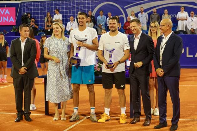 Croatia, Umag, 300723. Plava Laguna Croatia Open Umag. Final between Swiss Stan Wawrinka and Australian Alexei Popyrin. In the photo: photo shoot. Photo: Goran Sebelic CROPIX Copyright: xxGoranxSebelicx CROPIXx atp_finale15-300723