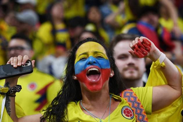 July 30, 2023, Sydney, NSW, Australia: Colombia fans pose for a photograph prior to start of the FIFA Women s World Cup 2023 football match between Germany and Colombia at Stadium Australia in Sydney. Sydney Australia - ZUMAr188 20230730_zip_r188_029 Copyright: xDanishxRavix