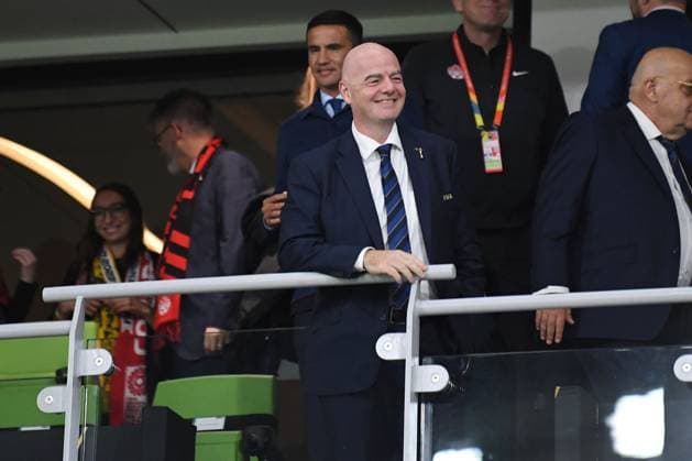 Mandatory Credit: Photo by Morgan Hancock Shutterstock (14028970p) Gianni Infantino Canada Women v Australia Women, FIFA Women s World Cup, Group B, International Football, Melbourne Rectangular Stadium, Perth, Australia - 31 July 2023 Canada Women v Australia Women, FIFA Women s World Cup, Group B, International Football, Melbourne Rectangular Stadium, Perth, Australia - 31 July 2023  Copyright: xMorganxHancock Shutterstockx 14028970p