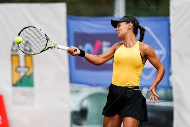 DTB internationals Ladies Open 2023 by Wilson, 31.07.2023, 24. boso Ladies Open Hechingen, Kategorie AA 1. Runde Qualifikation Sign-In Doppel Julia Middendorf (GER) vs Tilwith Di Girolami (BEL) Tilwith Di Girolami (BEL) DTB internationals Ladies Open 2023 by Wilson Hechingen Copyright: xEibner-Pressefoto RogerxBuerkex EP_EER