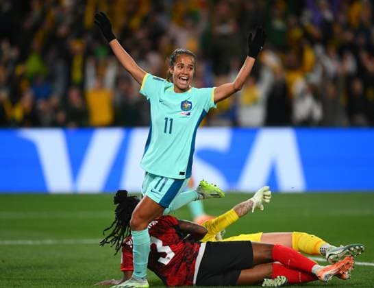 Mandatory Credit: Photo by Morgan Hancock Shutterstock (14028970bk) Mary Fowler of Australia scores before VAR rule it offside Canada Women v Australia Women, FIFA Women s World Cup, Group B, International Football, Melbourne Rectangular Stadium, Perth, Australia - 31 July 2023 Canada Women v Australia Women, FIFA Women s World Cup, Group B, International Football, Melbourne Rectangular Stadium, Perth, Australia - 31 July 2023  Copyright: xMorganxHancock Shutterstockx 14028970bk