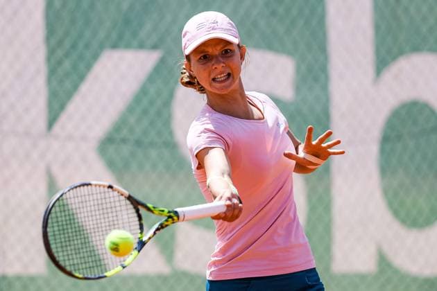 DTB internationals Ladies Open 2023 by Wilson, 31.07.2023, 24. boso Ladies Open Hechingen, Kategorie AA 1. Runde Qualifikation Sign-In Doppel Gwendolyn Fedel (GER) vs. Nina Radovanovic (FRA) Gwendolyn Fedel (GER) DTB internationals Ladies Open 2023 by Wilson Hechingen Copyright: xEibner-Pressefoto RogerxBuerkex EP_EER