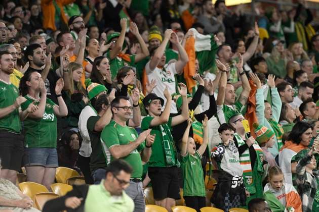 31st July 2023; Brisbane Stadium, Brisbane, Queensland, Australia: FIFA Womens World Cup Group B Football, Republic of Ireland versus Nigeria; Irish fans cheer their team on  ActionPlus12537902 NigelxOwen