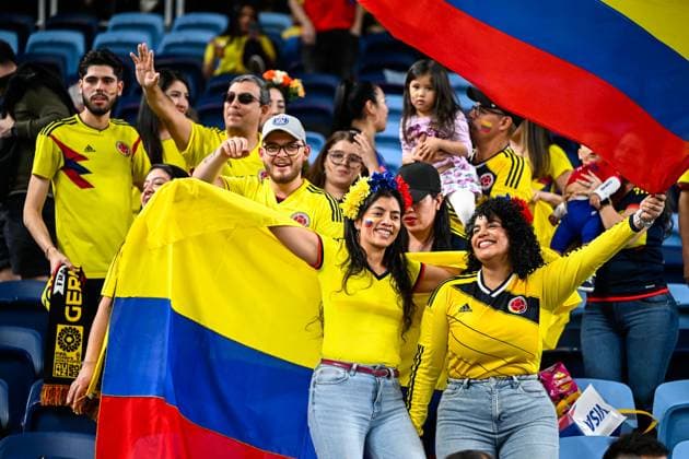 Sydney, NSW, Australia, Colombian fans FIFA Women™s World Cup 2023 Group H match Germany v Colombia at Sydney Football Stadium (Allianz Stadium) 30 July 2023, Sydney, Australia. (Keith McInnes SPP)  Copyright: xKeithxMcInnes SPPx spp-en-KeMc-KMP-SPP-WWC2023-GER-COL-230730-017-85565