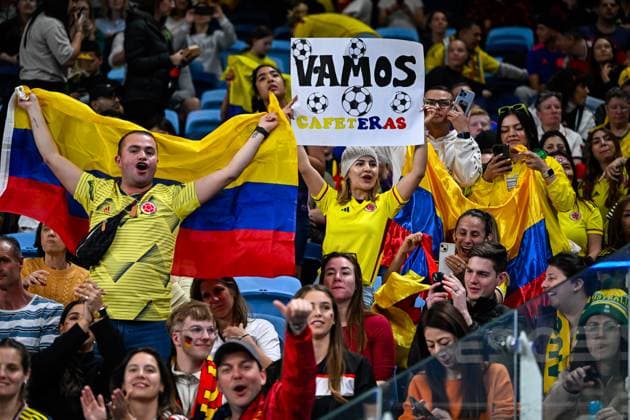 Sydney, NSW, Australia, Colombian fans FIFA Women™s World Cup 2023 Group H match Germany v Colombia at Sydney Football Stadium (Allianz Stadium) 30 July 2023, Sydney, Australia. (Keith McInnes SPP)  Copyright: xKeithxMcInnes SPPx spp-en-KeMc-KMP-SPP-WWC2023-GER-COL-230730-071-85703