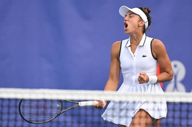 International women s tennis tournament, 1st round, Marie Bouzkova (CZE) vs. Jaqueline Cristian, pictured, (RO), in Prague, Czech Republic, July 31, 2023. (CTKxPhoto MichalxKamaryt) CTKPhotoP2023073105776  CTKPhotoP2023073105776