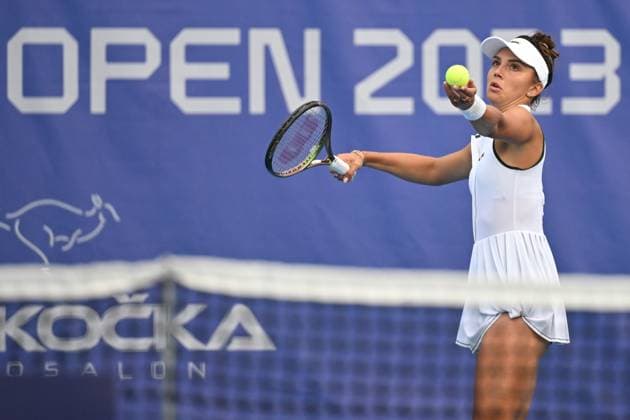International women s tennis tournament, 1st round, Marie Bouzkova (CZE) vs. Jaqueline Cristian, pictured, (RO), in Prague, Czech Republic, July 31, 2023. (CTKxPhoto MichalxKamaryt) CTKPhotoP2023073105797  CTKPhotoP2023073105797