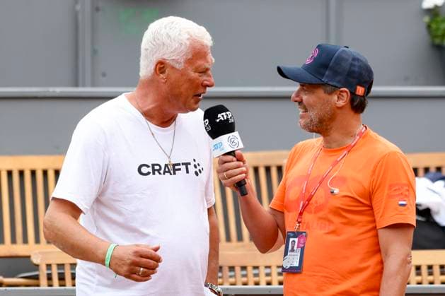 TENNIS - ATP, Tennis Herren Generali Open 2023 KITZBUEHEL,AUSTRIA,31.JUL.23 - TENNIS - ATP World Tour, Generali Open. Image shows Toni Polster and Stefan Steinacher.  GEPAxpictures xPatrickxSteiner