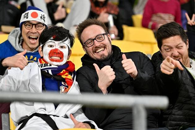 32st July 2023: Wellington, New Zealand: Japan fans show their support before the FIFA Women& x2019;s World Cup Group C - Japan versus Spain at Wellington Regional Stadium, Wellington, New Zealand on Monday 31 July 2023.  ActionPlus12537955 MasanorixUdagawa