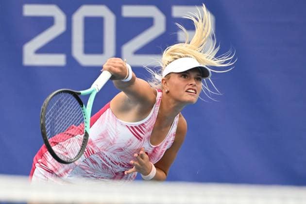 International women s tennis tournament, 1st round, Barbora Palicova, pictured, (CZE) vs Emiliana Arango (CO), in Prague, Czech Republic, August 1, 2023. (CTKxPhoto MichalxKamaryt) CTKPhotoP2023080104330  CTKPhotoP2023080104330