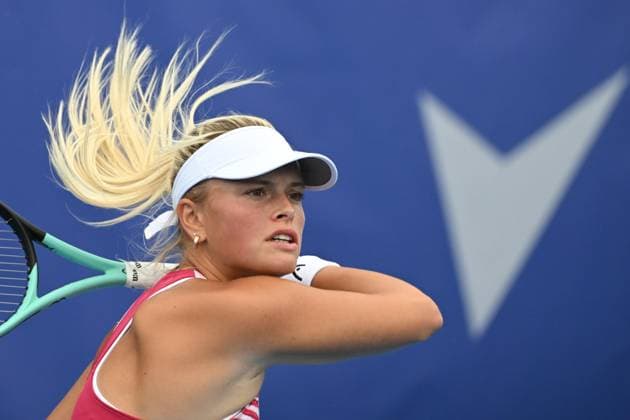 Sport Bilder des Tages International women s tennis tournament, 1st round, Barbora Palicova, pictured, (CZE) vs Emiliana Arango (CO), in Prague, Czech Republic, August 1, 2023. (CTKxPhoto MichalxKamaryt) CTKPhotoP2023080104341  CTKPhotoP2023080104341