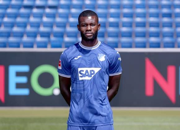Ihlas Bebou , TSG 1899 Hoffenheim . Porträttermin TSG 1899 Hoffenheim 2023-2024 . Zuzenhausen, GER, 01.08.2023 ,Fussball 1. Bundesliga 2023 2024 . Editorial use only !