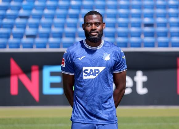 Kasim Adams , TSG 1899 Hoffenheim . Porträttermin TSG 1899 Hoffenheim 2023-2024 . Zuzenhausen, GER, 01.08.2023 ,Fussball 1. Bundesliga 2023 2024 . Editorial use only !