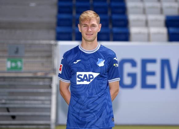 Marco John , TSG 1899 Hoffenheim . Porträttermin TSG 1899 Hoffenheim 2023-2024 . Zuzenhausen, GER, 01.08.2023 ,Fussball 1. Bundesliga 2023 2024 . Editorial use only !
