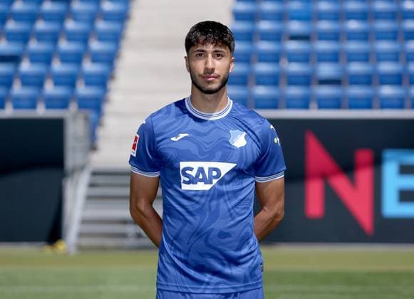 Muhammed Damar , TSG 1899 Hoffenheim . Porträttermin TSG 1899 Hoffenheim 2023-2024 . Zuzenhausen, GER, 01.08.2023 ,Fussball 1. Bundesliga 2023 2024 . Editorial use only !