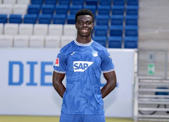 Joshua Quarshie , TSG 1899 Hoffenheim . Porträttermin TSG 1899 Hoffenheim 2023-2024 . Zuzenhausen, GER, 01.08.2023 ,Fussball 1. Bundesliga 2023 2024 . Editorial use only !