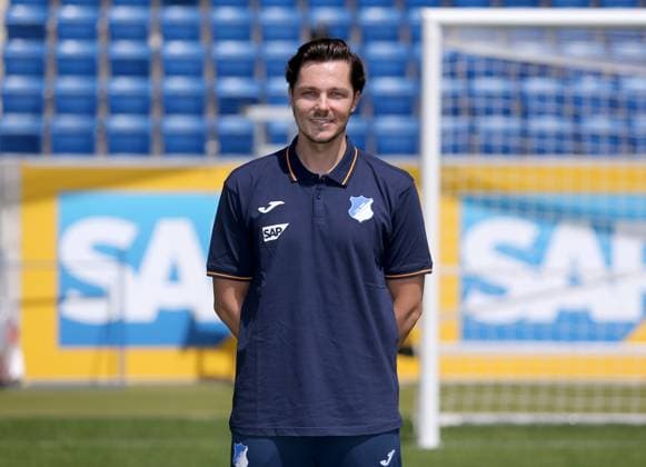 Timo Gross - Spielanalyse , TSG 1899 Hoffenheim . Porträttermin TSG 1899 Hoffenheim 2023-2024 . Zuzenhausen, GER, 01.08.2023 ,Fussball 1. Bundesliga 2023 2024 . Editorial use only !