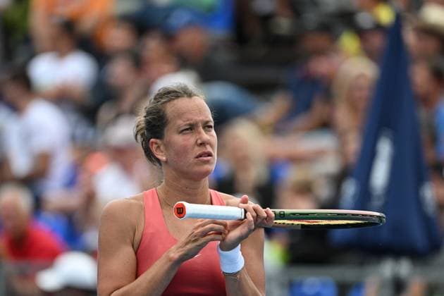 Barbora Strycova of Czech Republic is seen during match against Ankita Raina of India at the WTA, Tennis Damen Prague Open 2023 tennis tournament, 1st round, on August 2, 2023, in Prague, Czech Republic. (CTKxPhoto MichalxKamaryt) CTKPhotoP2023080205726  CTKPhotoP2023080205726
