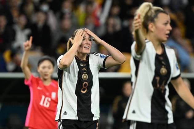 Sport Bilder des Tages WWC23 KOREA GERMANY, A stunned Sydney Lohmann of Germany reacts during the FIFA Women s World Cup 2023 soccer match between Korea and Germany at Brisbane Stadium in Brisbane, Thursday, August 3, 2023. ( NO ARCHIVING, EDITORIAL USE ONLY, NO USE IN BOOKS WITHOUT CONSENT BRISBANE QUEENSLAND AUSTRALIA  Copyright: xDARRENxENGLANDx 20230803001827197545