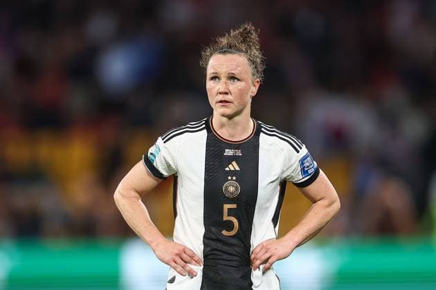 FIFA Women s World Cup 2023 Group H South Korea Women vs Germany Women Marina Hegering 5 of Germany is dejected as Germany are eliminated at the end of the FIFA Women s World Cup 2023 Group H match South Korea vs Germany Women at Suncorp Stadium, Brisbane, Australia, 3rd August 2023 (Photo by Patrick Hoelscher News Images) Copyright: xPatrickxHoelscher NewsxImagesx
