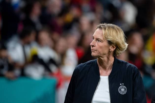 Martina Voss-Tecklenburg (Deutschland, Bundestrainerin), ist enttauescht ueber das Unentschieden und ausscheiden nach der Gruppenphase, AUS, Suedkorea vs Deutschland, FIFA Frauen Fussball Weltmeisterschaft Australien 2023, 3. Spieltag, Gruppe H, 03.08.2023 AUS, Suedkorea vs Deutschland, FIFA Frauen Fussball Weltmeisterschaft Australien 2023, 3. Spieltag, Gruppe H, 03.08.2023 Brisbane Copyright: xEibner-Pressefoto Memmlerx EP_MMR