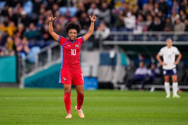 FIFA Womens World Cup 2023 - Panama v France Marta Cox (10 Panama) cheers on the fans during the FIFA Womens World Cup 2023 Group F football match between Panama and France at Sydney Football Stadium in Sydney, Australia. Daniela Porcelli SPP Copyright: xDanielaxPorcellix xSPPx daniela_porcelli_sports_press_photo_180115