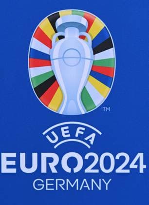 Emblem zur Euro 2024 fotografiert beim TSV 1860 Hanau beim Landesverband Hessen am 4.8.2023 in Hanau. (DFL DFB REGULATIONS PROHIBIT ANY USE OF PHOTOGRAPHS as IMAGE SEQUENCES and or QUASI-VIDEO)
