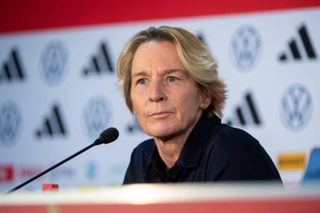 Martina Voss-Tecklenburg (Deutschland, Bundestrainerin), AUS, Pressekonferenz DFB Frauen Nationalmannschaft Deutschland, FIFA Frauen Fussball Weltmeisterschaft Australien 2023, 05.08.2023 AUS, Pressekonferenz DFB Frauen Nationalmannschaft Deutschland, FIFA Frauen Fussball Weltmeisterschaft Australien 2023, 05.08.2023 Wyong Copyright: xEibner-Pressefoto Memmlerx EP_MMR