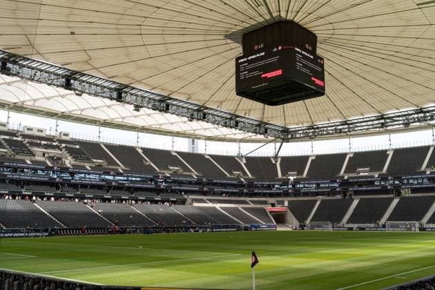 05.08.2023, xsltx, Fussball Testspiel, Eintracht Frankfurt - Nottingham Forest emspor, v.l. Stadion im Deutsche Bank Park (DFL DFB REGULATIONS PROHIBIT ANY USE OF PHOTOGRAPHS as IMAGE SEQUENCES and or QUASI-VIDEO) Frankfurt am Main