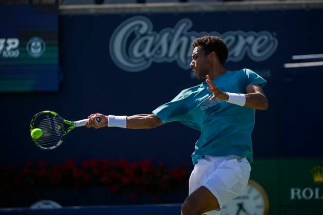 August 5, 2023, Toronto, ON, Canada: Canada™s Felix Auger-Aliassime practices during the National Bank Open, in Toronto, on Saturday, August 5, 2023. Canada News - August 5, 2023  - ZUMAc35_ 20230805_zaf_c35_159 Copyright: xChristopherxKatsarovx