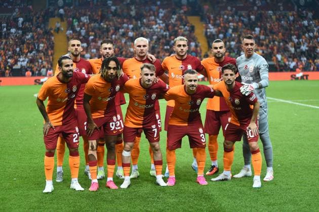 Team Photo of Galatasaray during the UEFA Champions League Second qualifying round 2nd Leg match between Galatasaray and FK Zalgiris Vilnius at Rams Park Stadium on August 2, 2023 in Istanbul, Turkey. (Photo by Seskimphoto ) 