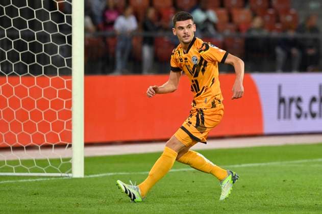 Albian Hajdari, FCL, FC Zürich - FC Lugano, Super League, Fussball, 05.08.2023