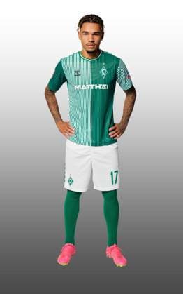 GER, Mannschaftsportrait Werder Bremen 07.08.2023, Wohninvest Weserstadion, Bremen, GER, Mannschaftsportrait Werder Bremen im Bild picture shows Justin Njinmah (SV Werder Bremen 17);