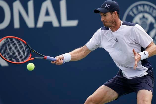 August 8, 2023, Toronto, Ontario, Canada: ANDY MURRAY returns the ball to Lorenzo Sonego at The National Bank Open ATP, Tennis Herren tournament in Toronto Toronto Canada - ZUMAm215 20230808_zip_m215_008 Copyright: xArlynxMcAdoreyx