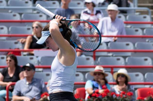 August 8, 2023, MONTREAL, PQ, Canada: Kimberly Birrell of Australia reacts during her match against Caroline Wozniaki of Denmark during the National Bank Open tennis tournament in Montreal, Tuesday, August 8, 2023. Canada News - August 8, 2023  - ZUMAc35_ 20230808_zaf_c35_019 Copyright: xChristinnexMuschix