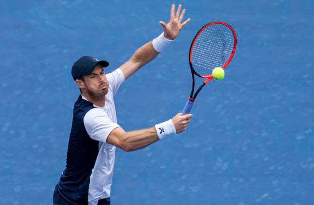 (230809) -- TORONTO, Aug. 9, 2023 -- Andy Murray competes during the men s singles first round match between Andy Murray of Britain and Lorenzo Sonego of Italy at the National Bank Open tennis tournament in Toronto, Canada, on Aug. 8, 2023. (Photo by Xinhua) (SP)CANADA-TORONTO-TENNIS-NATIONAL BANK OPEN-MEN S SINGLES ZouxZheng 