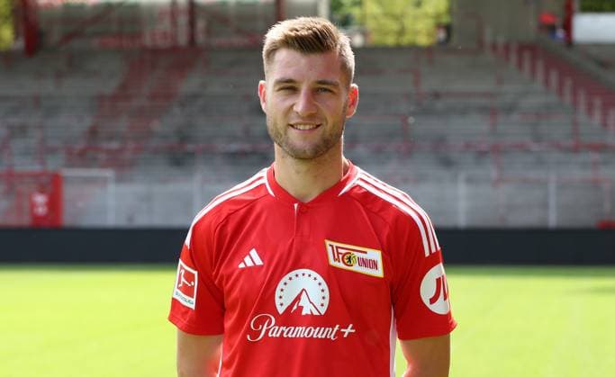 Robin Knoche; 1.FC Union Berlin FCU 1.BL Bundesliga Porträttermin Saison 2023 2024 Kader, Porträt, Vorstellung, Präsentation, Pressetermin, GER 09.08.23