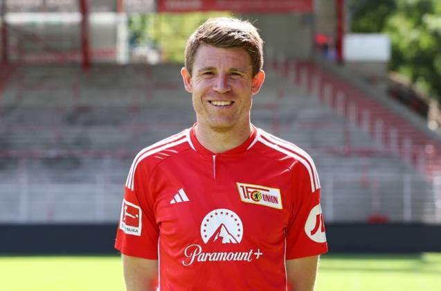 Dominique Heintz; 1.FC Union Berlin FCU 1.BL Bundesliga Porträttermin Saison 2023 2024 Kader, Porträt, Vorstellung, Präsentation, Pressetermin, GER 09.08.23