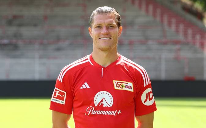 Kevin Behrens; 1.FC Union Berlin FCU 1.BL Bundesliga Porträttermin Saison 2023 2024 Kader, Porträt, Vorstellung, Präsentation, Pressetermin, GER 09.08.23