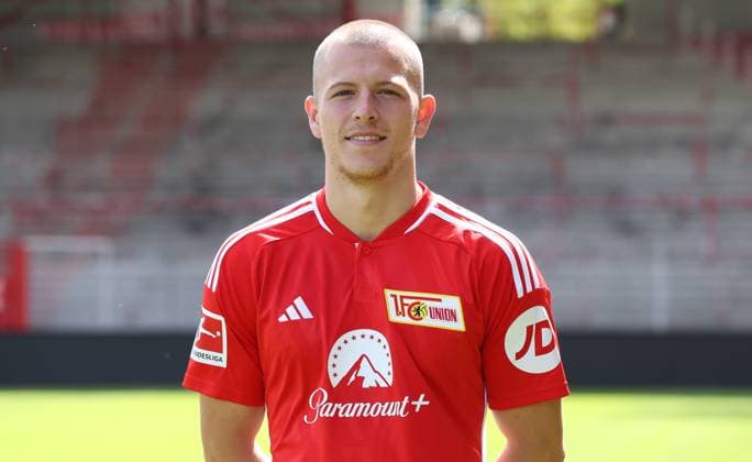 Tim Skarke; 1.FC Union Berlin FCU 1.BL Bundesliga Porträttermin Saison 2023 2024 Kader, Porträt, Vorstellung, Präsentation, Pressetermin, GER 09.08.23