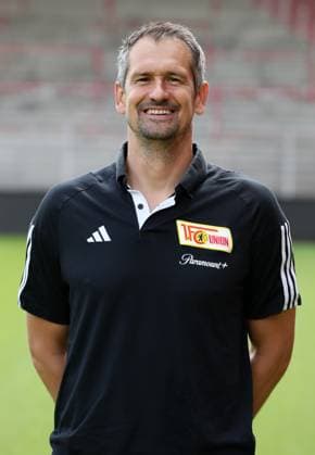 Torwarttrainer Michael Gspurning; 1.FC Union Berlin FCU 1.BL Bundesliga Porträttermin Saison 2023 2024 Kader, Porträt, Vorstellung, Präsentation, Pressetermin, GER 09.08.23