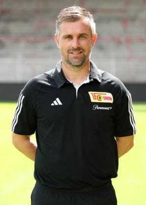 Co Trainer Sebastian Bönig; 1.FC Union Berlin FCU 1.BL Bundesliga Porträttermin Saison 2023 2024 Kader, Porträt, Vorstellung, Präsentation, Pressetermin, GER 09.08.23