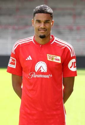 Danilho Doekhi ; 1.FC Union Berlin FCU 1.BL Bundesliga Porträttermin Saison 2023 2024 Kader, Porträt, Vorstellung, Präsentation, Pressetermin, GER 09.08.23