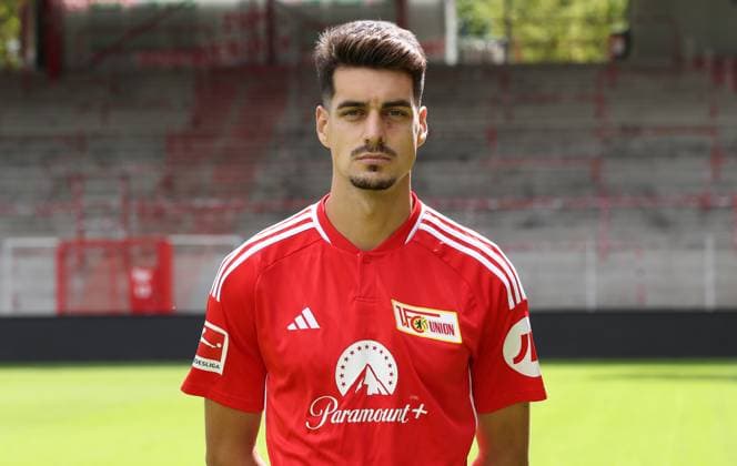 Diogo Leite; 1.FC Union Berlin FCU 1.BL Bundesliga Porträttermin Saison 2023 2024 Kader, Porträt, Vorstellung, Präsentation, Pressetermin, GER 09.08.23