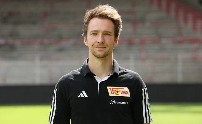 Maximilian Perschk Physiotherapeut; 1.FC Union Berlin FCU 1.BL Bundesliga Porträttermin Saison 2023 2024 Kader, Porträt, Vorstellung, Präsentation, Pressetermin, GER 09.08.23