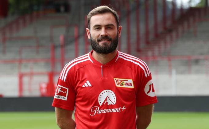 Lucas Tousart; 1.FC Union Berlin FCU 1.BL Bundesliga Porträttermin Saison 2023 2024 Kader, Porträt, Vorstellung, Präsentation, Pressetermin, GER 09.08.23